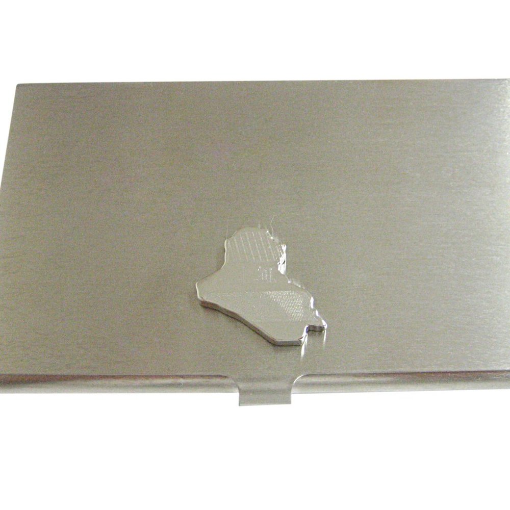 Iraq Map Shape And Flag Business Card Holder Gem